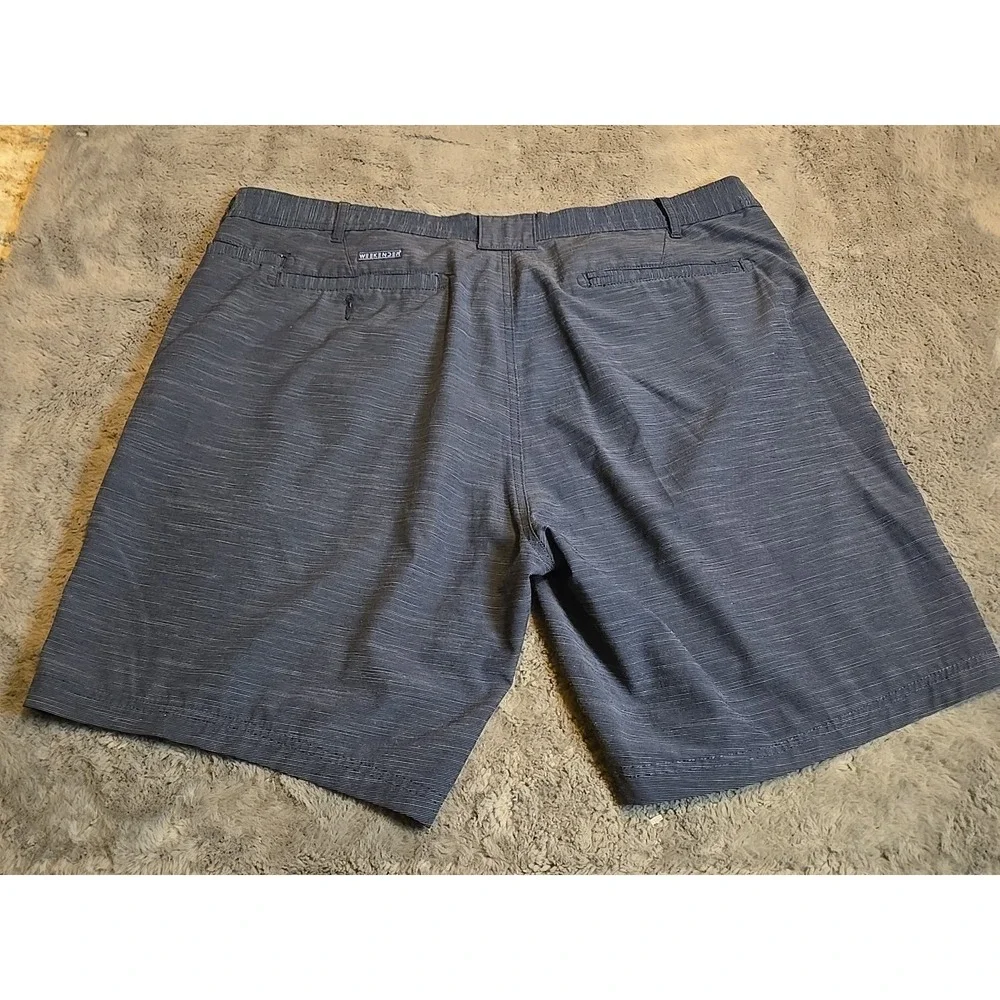 Weekender Casual Life Mens 42 Blue Golf Shorts Stretch Flat Front Performance